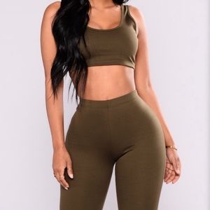 NWOT Fashion Nova Bondoc Biker Set olive